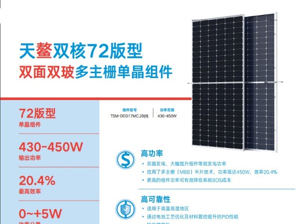 天合光能太阳能板至尊双面DEG18MC.20(II)